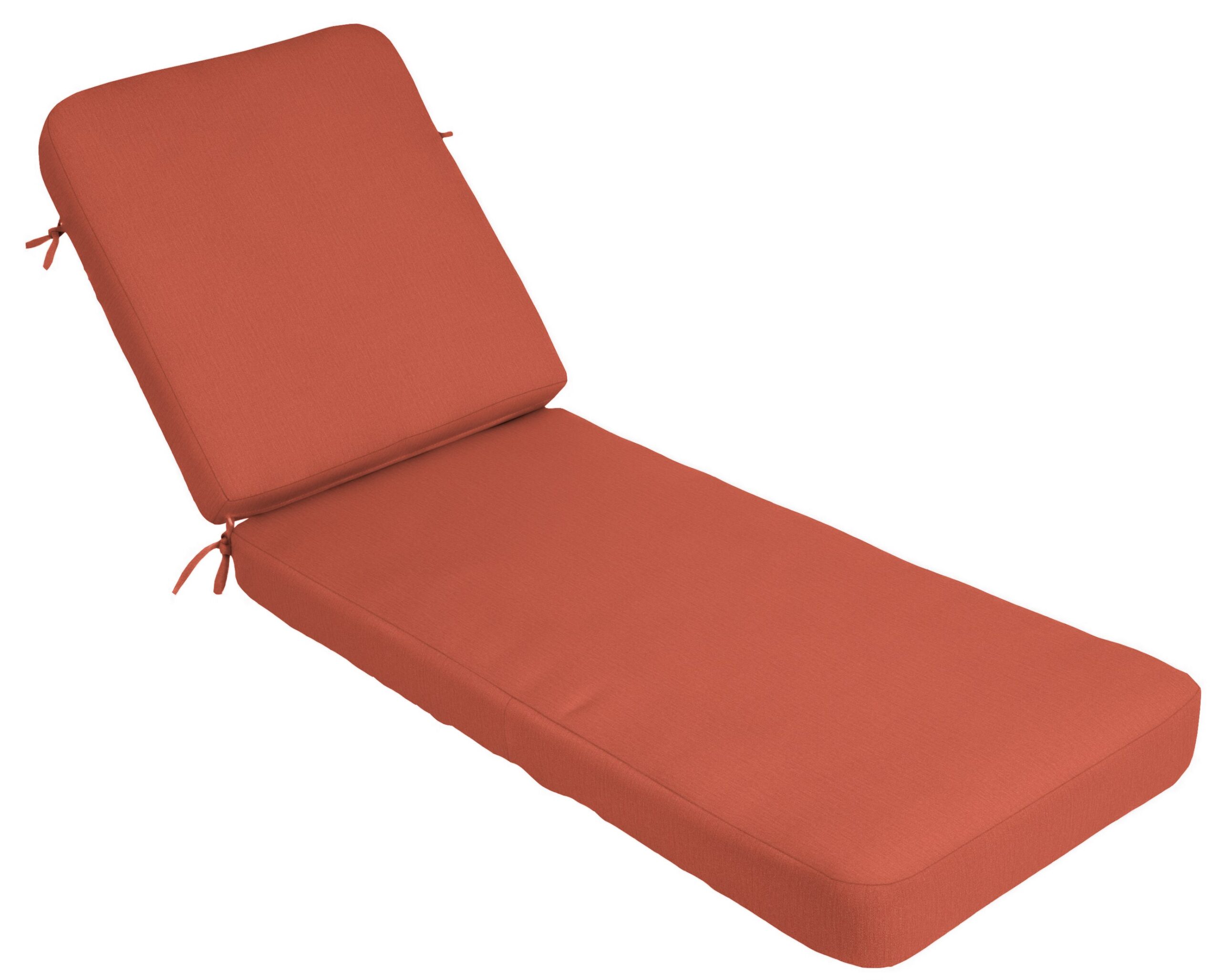 76 x 24 Deluxe 2-Piece Chaise Cushion Canvas Persimmon Clearance